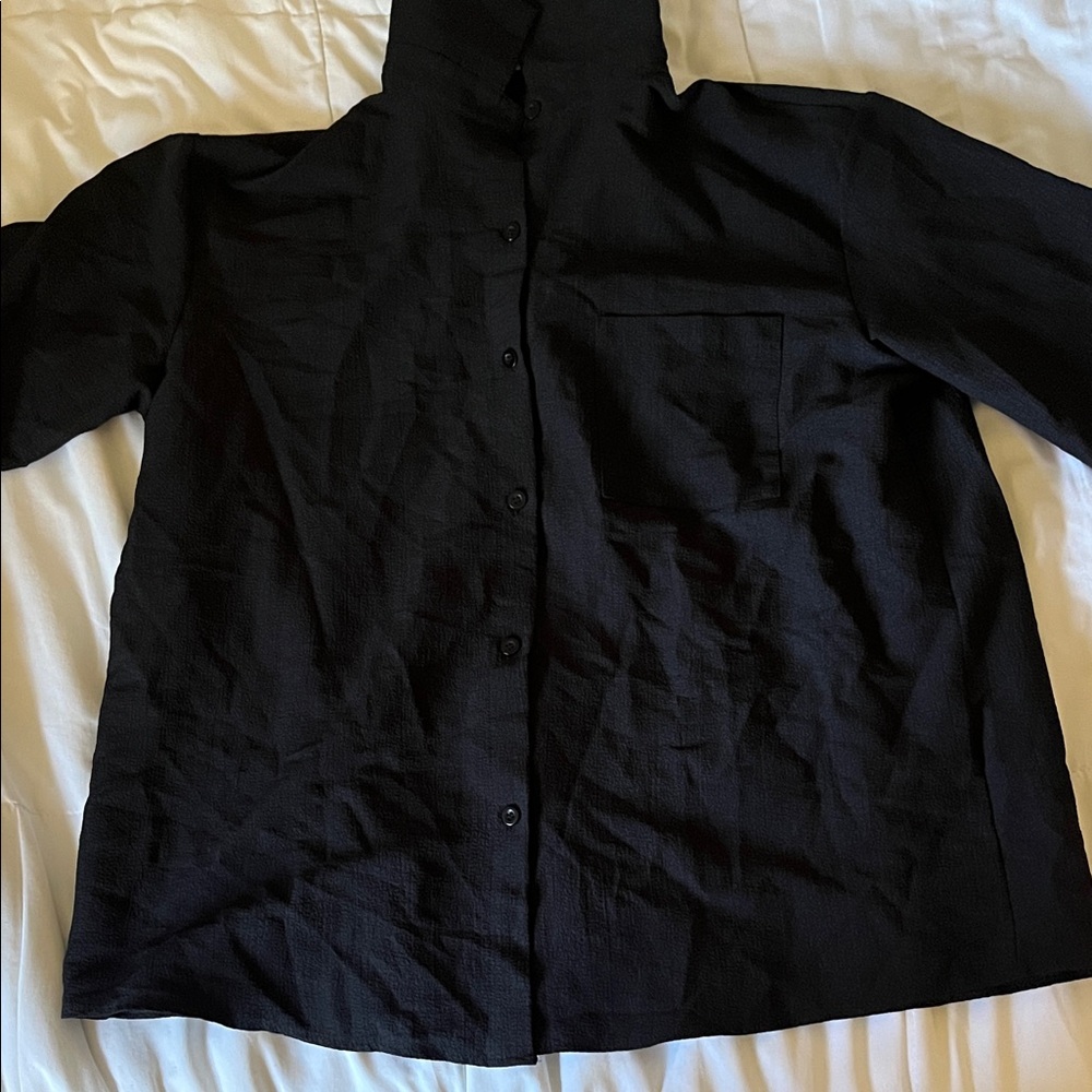 black button up blouse